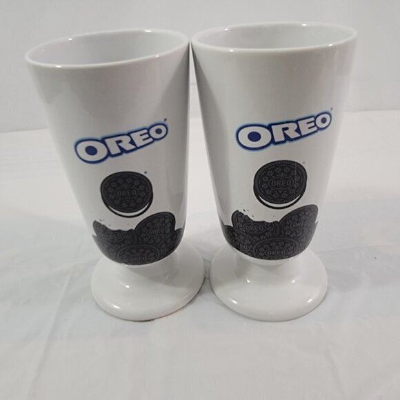 OREO MILKSHAKE Ice Cream Sundae Milk Glass Mugs -  Set of 2 - Picture 9 of 16
